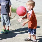 Playing Four Square with Kids