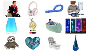 A collage of sensory toys for anxiety